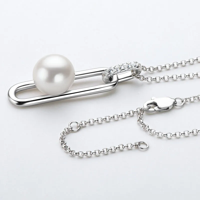 925 Sterling Silver Pearl Pendant Necklace
