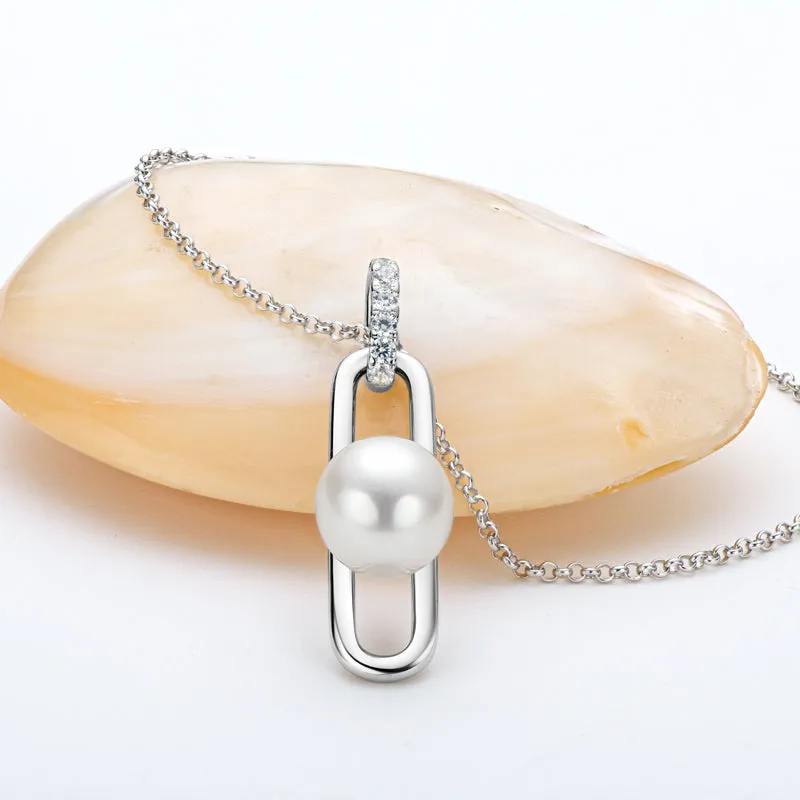 925 Sterling Silver Pearl Pendant Necklace
