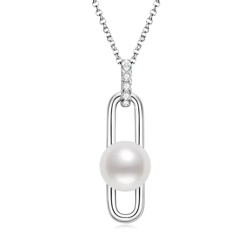 925 Sterling Silver Pearl Pendant Necklace