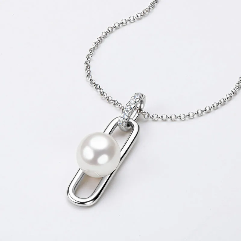 925 Sterling Silver Pearl Pendant Necklace