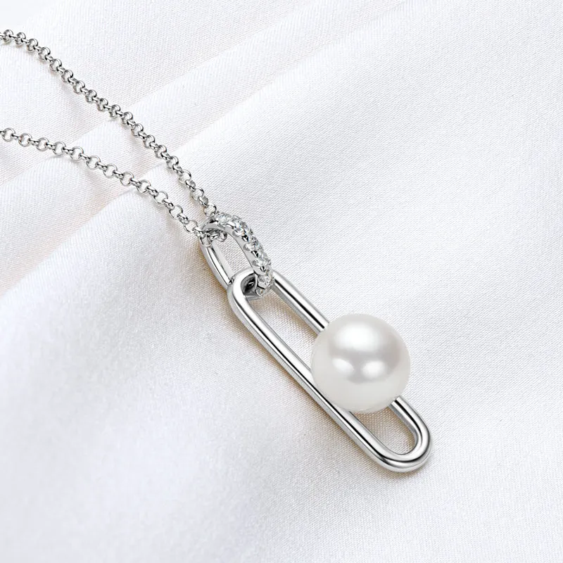 925 Sterling Silver Pearl Pendant Necklace