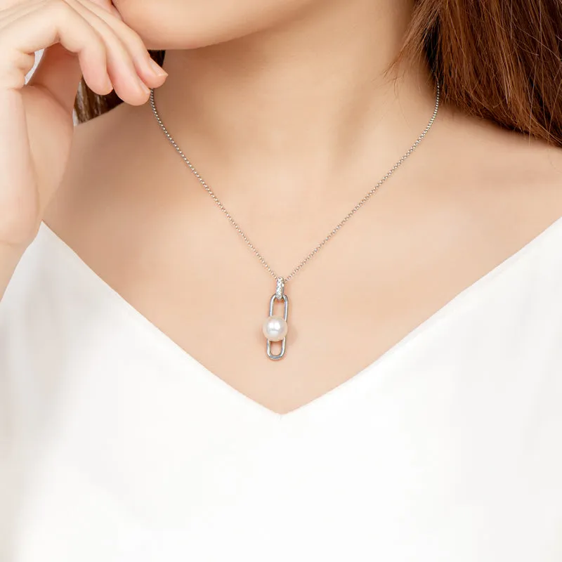 925 Sterling Silver Pearl Pendant Necklace