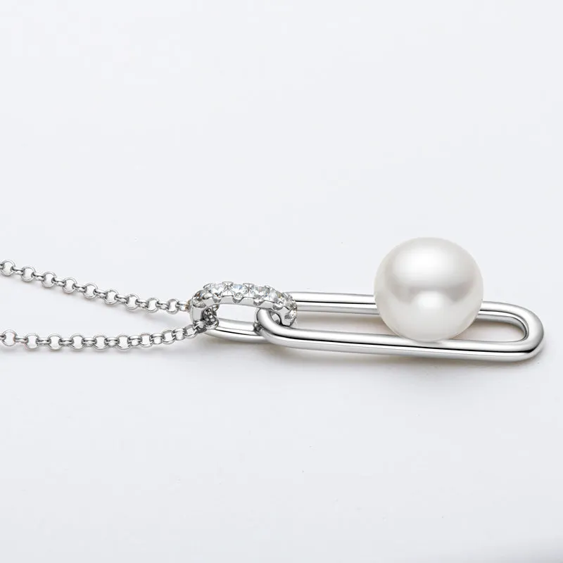 925 Sterling Silver Pearl Pendant Necklace