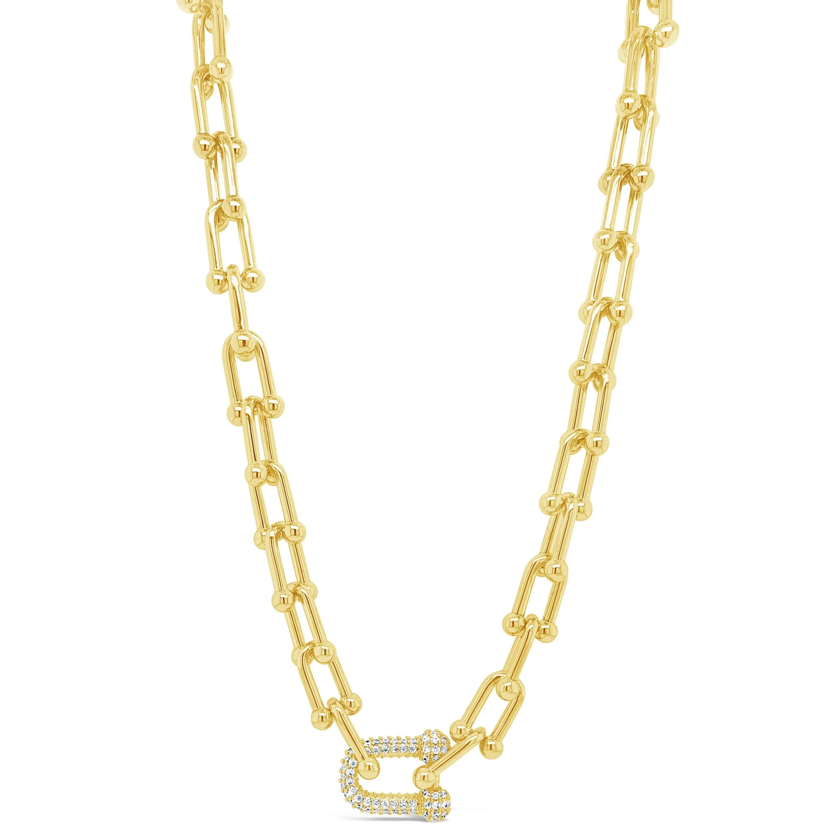 Absolute Gold Oval Chain Linked Necklace