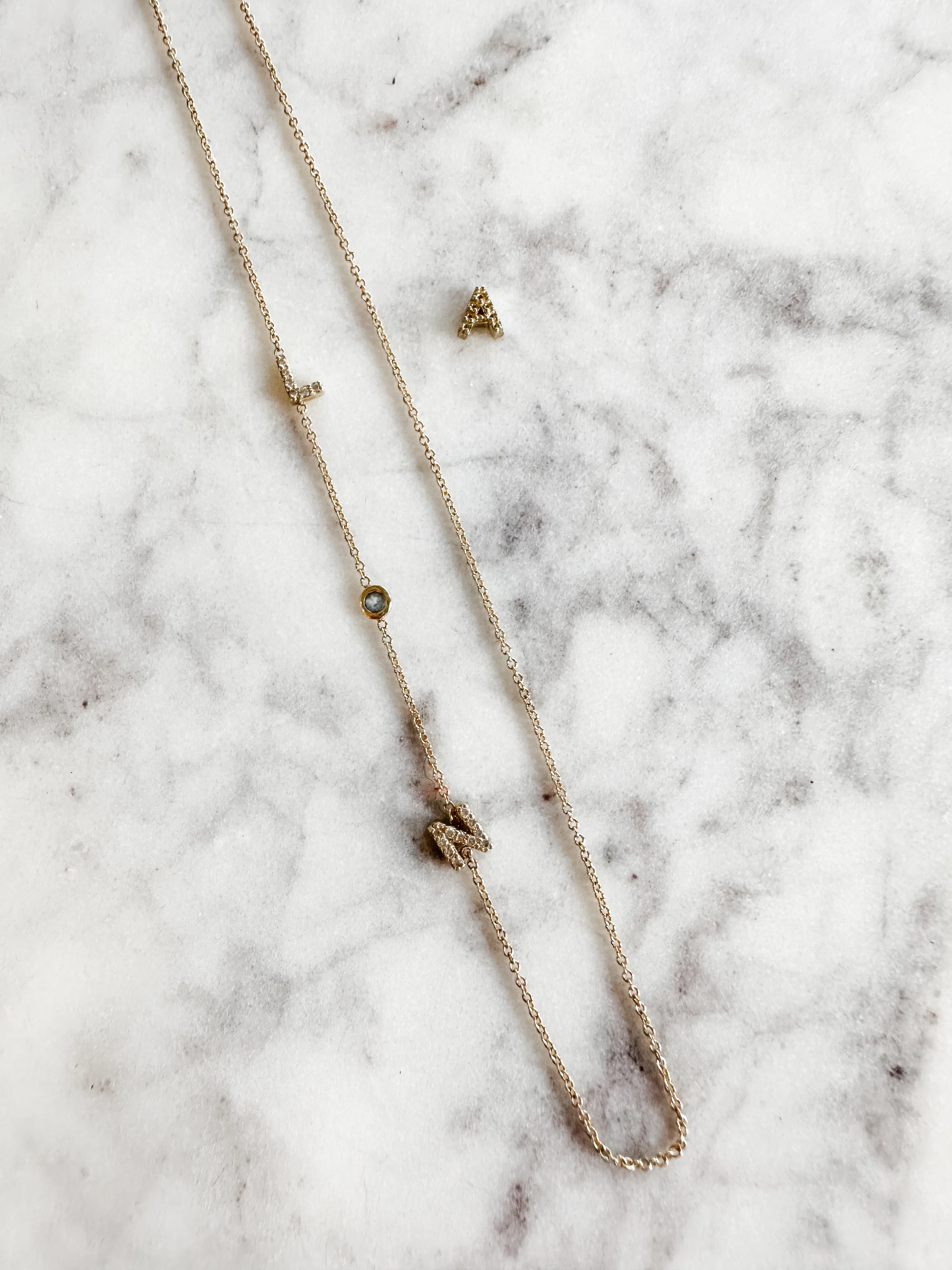Add On Letter/Bezel to Your 14K Mini Initial Necklace