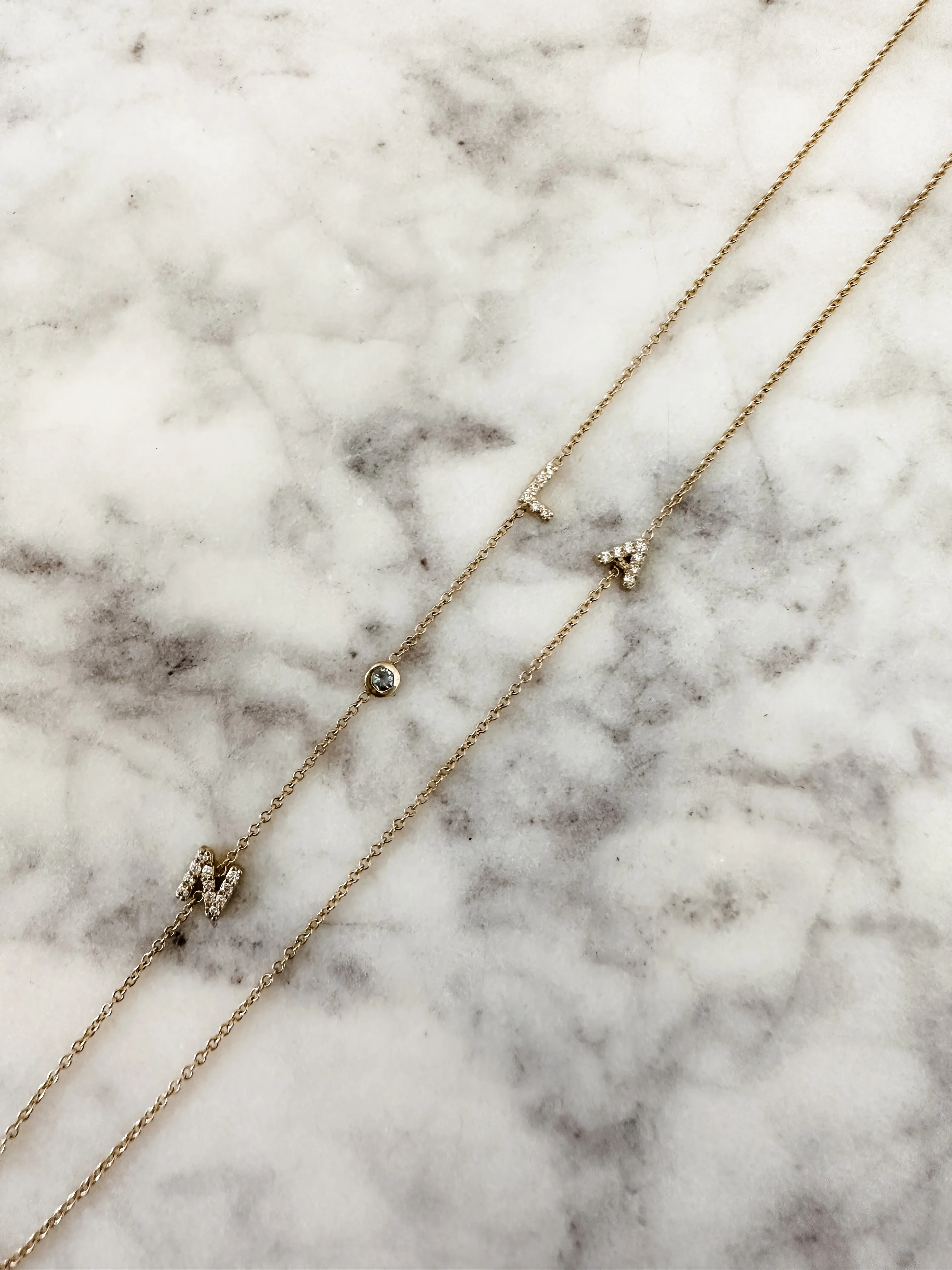 Add On Letter/Bezel to Your 14K Mini Initial Necklace