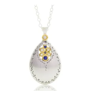 Adel Chefridi Secret Garden 18K Gold/Sterling Silver Drop Necklace