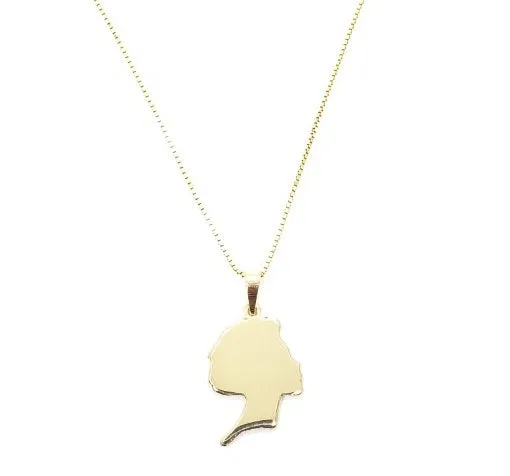 Afro Woman Head Pendant