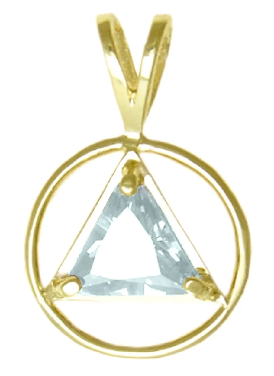 AG03. AA Birthstone Pendant - 12 Colors, 14kt Gold.