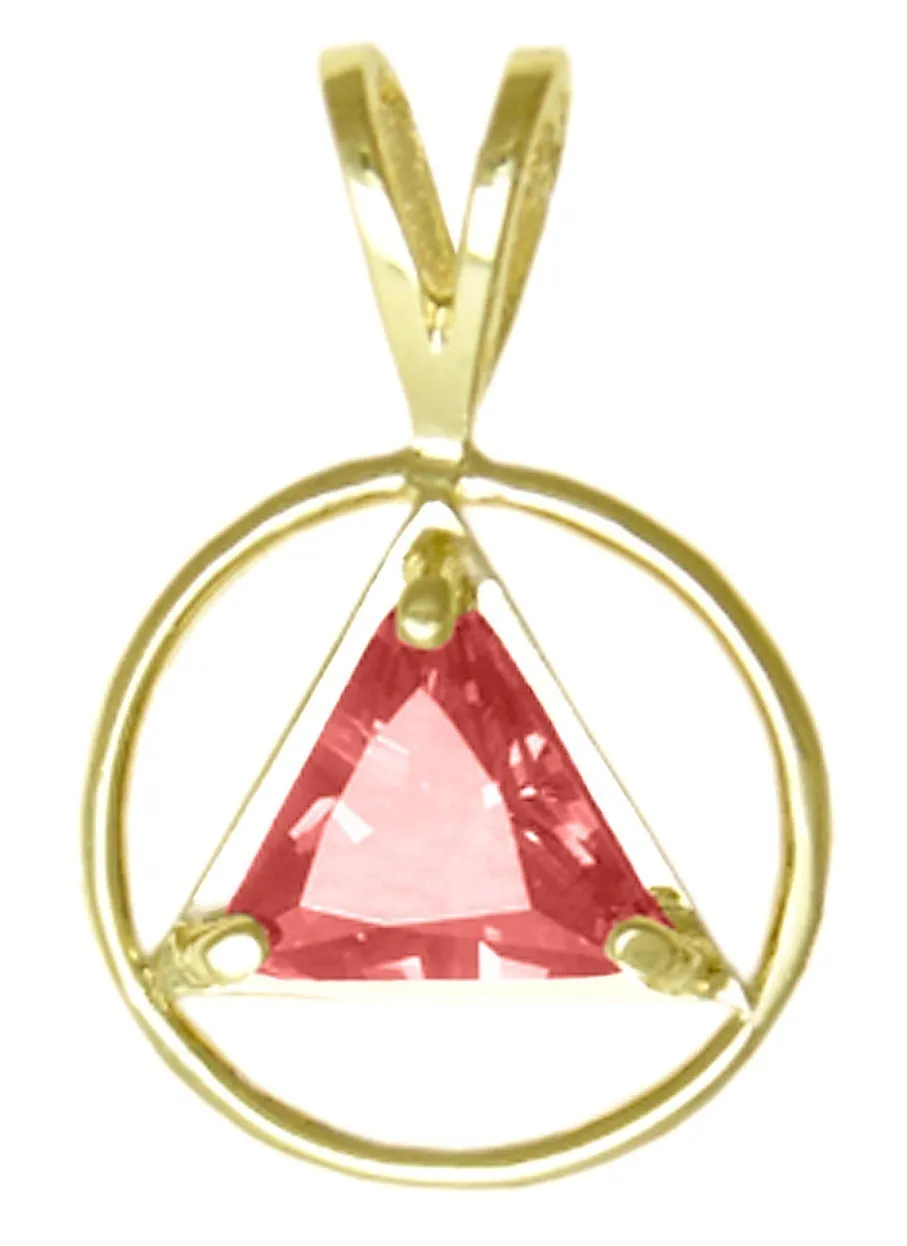 AG03. AA Birthstone Pendant - 12 Colors, 14kt Gold.