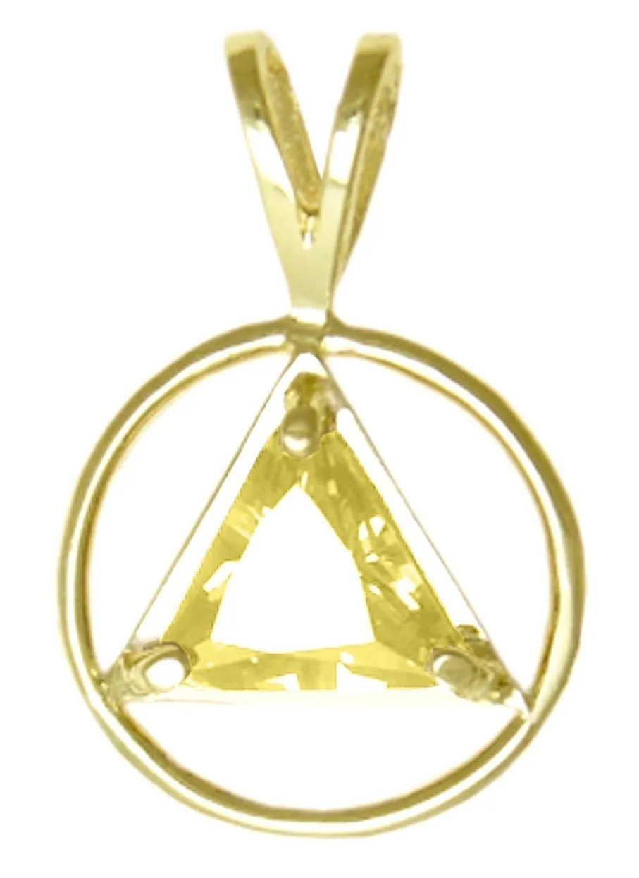 AG03. AA Birthstone Pendant - 12 Colors, 14kt Gold.