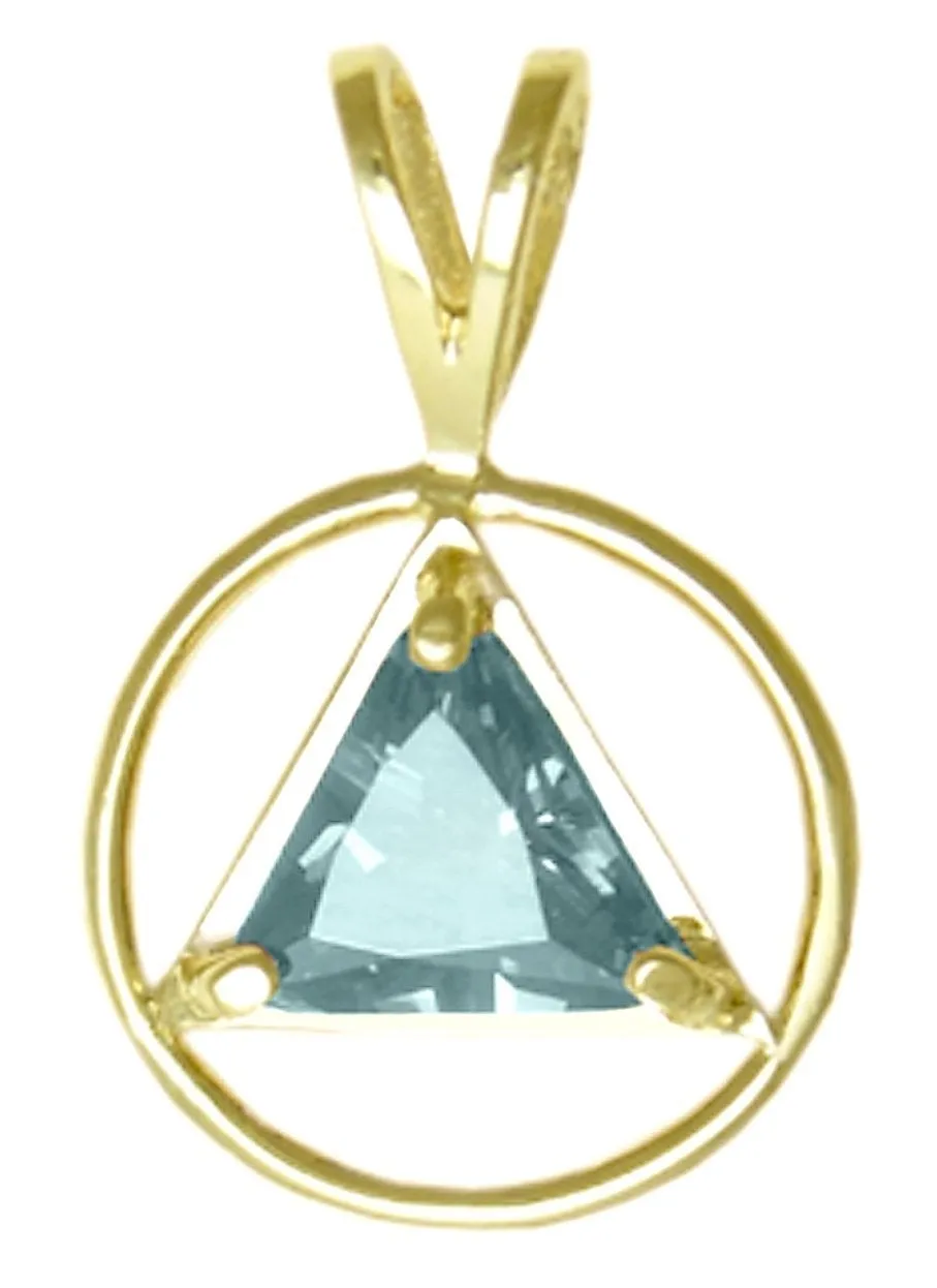 AG03. AA Birthstone Pendant - 12 Colors, 14kt Gold.