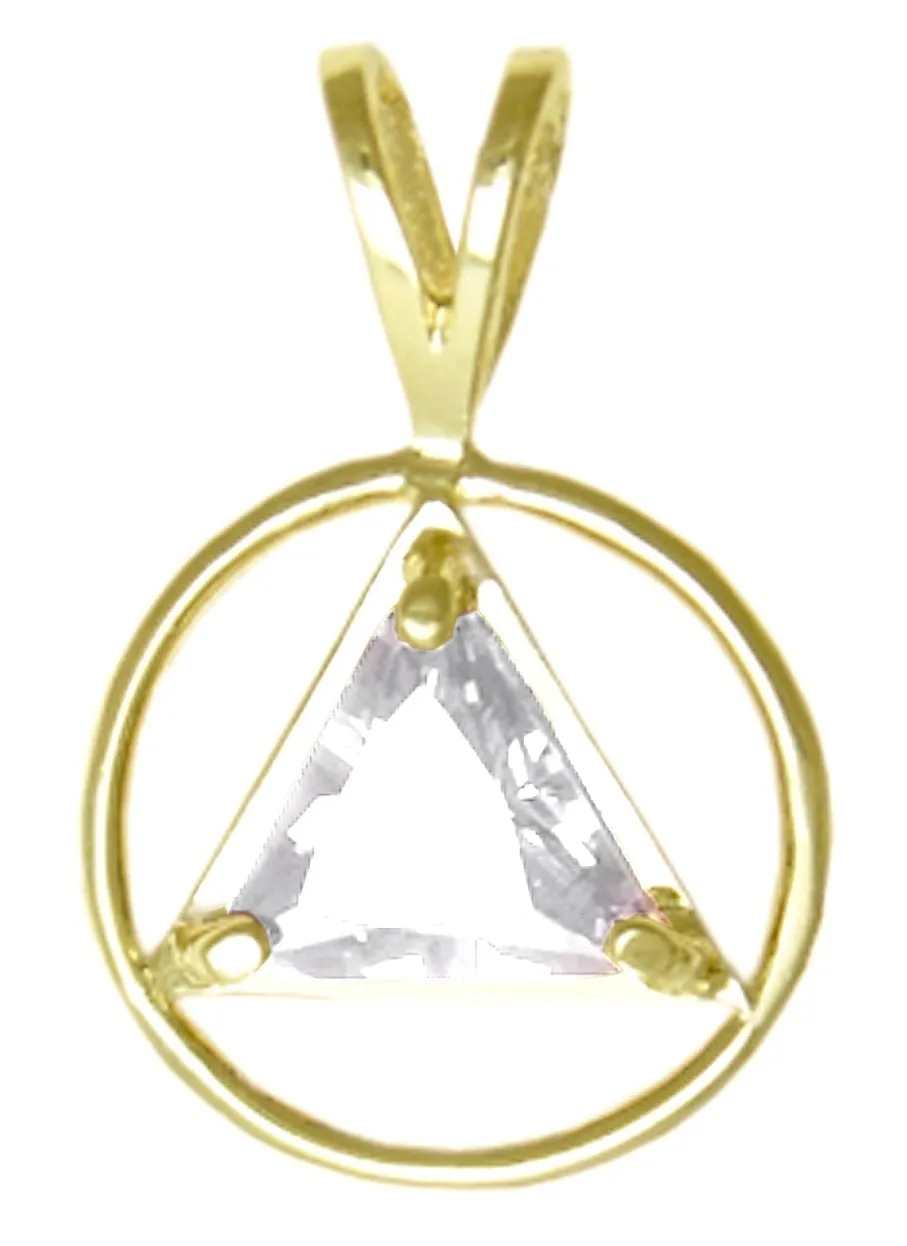 AG03. AA Birthstone Pendant - 12 Colors, 14kt Gold.