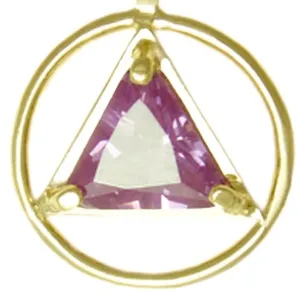 AG03. AA Birthstone Pendant - 12 Colors, 14kt Gold.