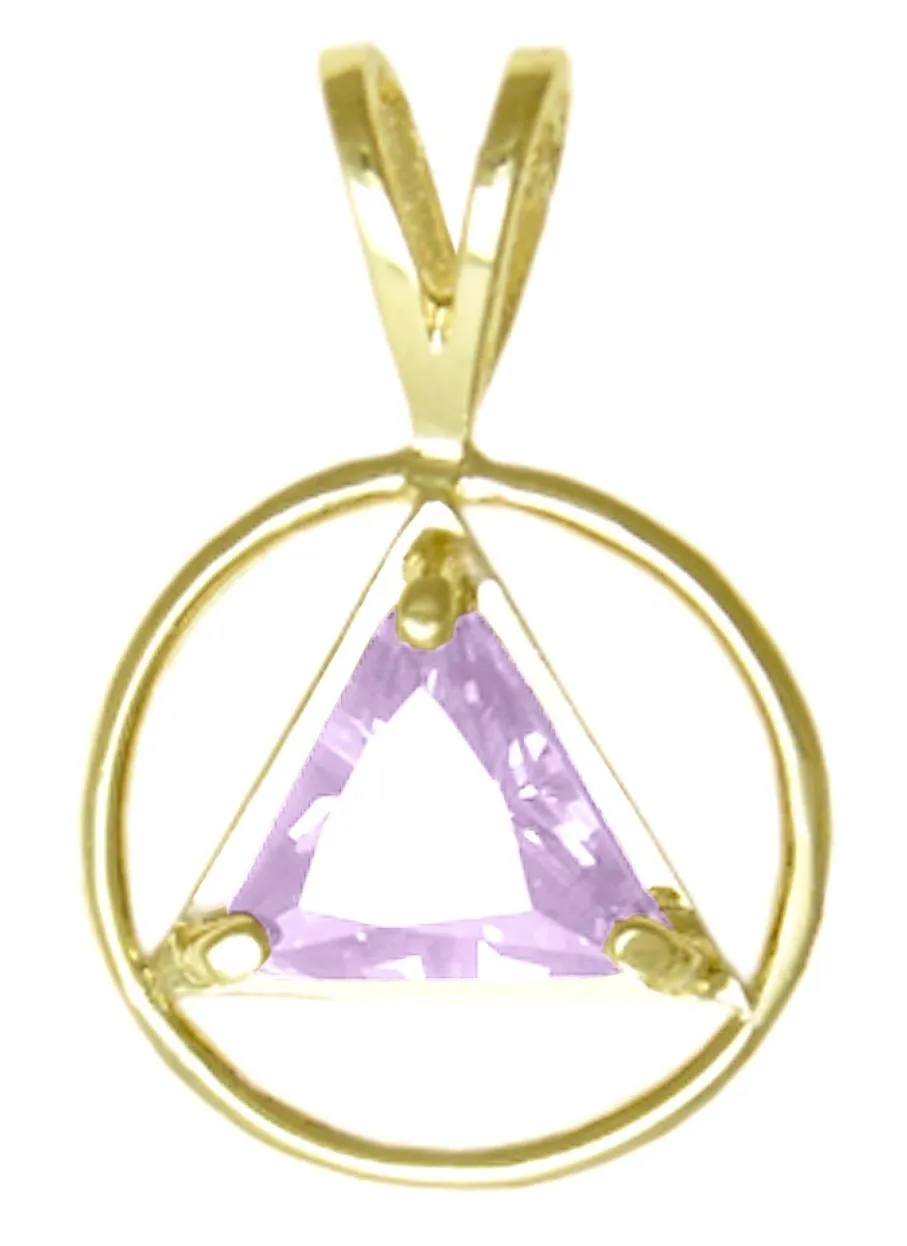 AG03. AA Birthstone Pendant - 12 Colors, 14kt Gold.