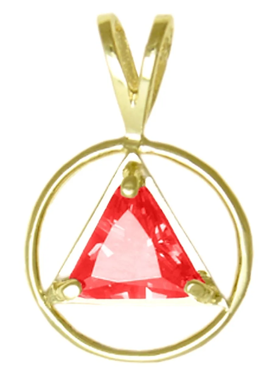AG03. AA Birthstone Pendant - 12 Colors, 14kt Gold.