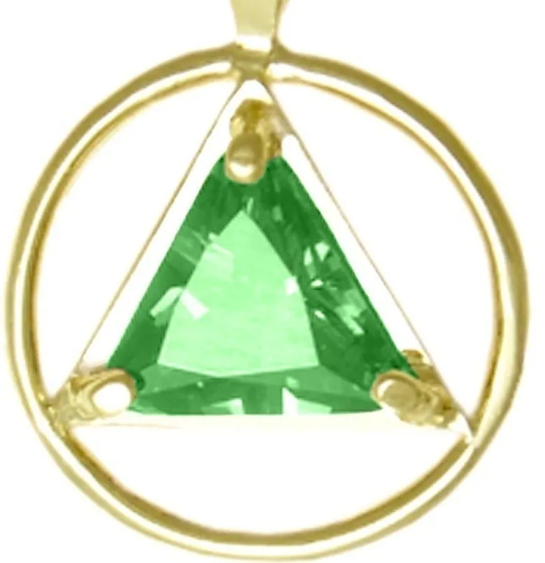 AG03. AA Birthstone Pendant - 12 Colors, 14kt Gold.