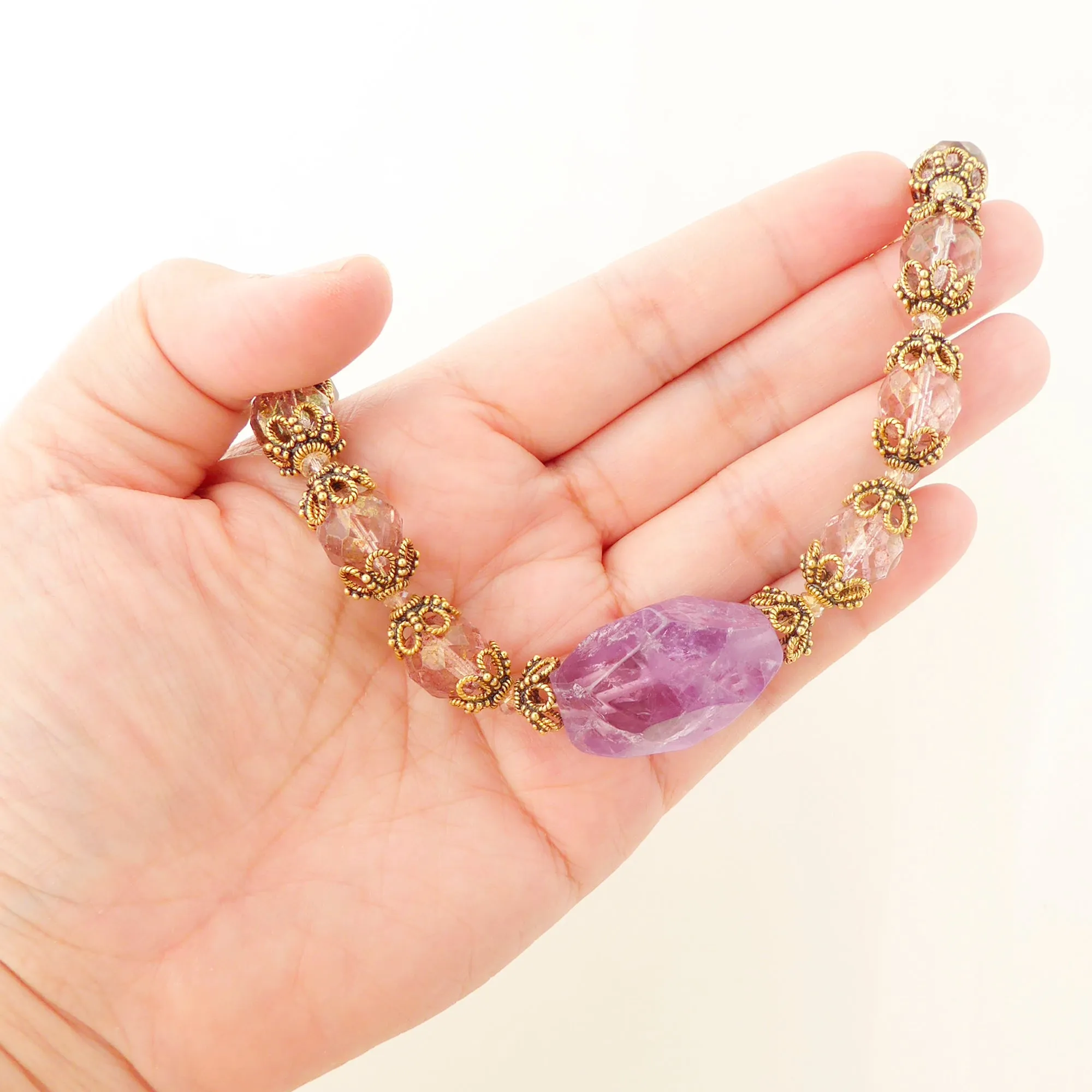 Amethyst rococo necklace