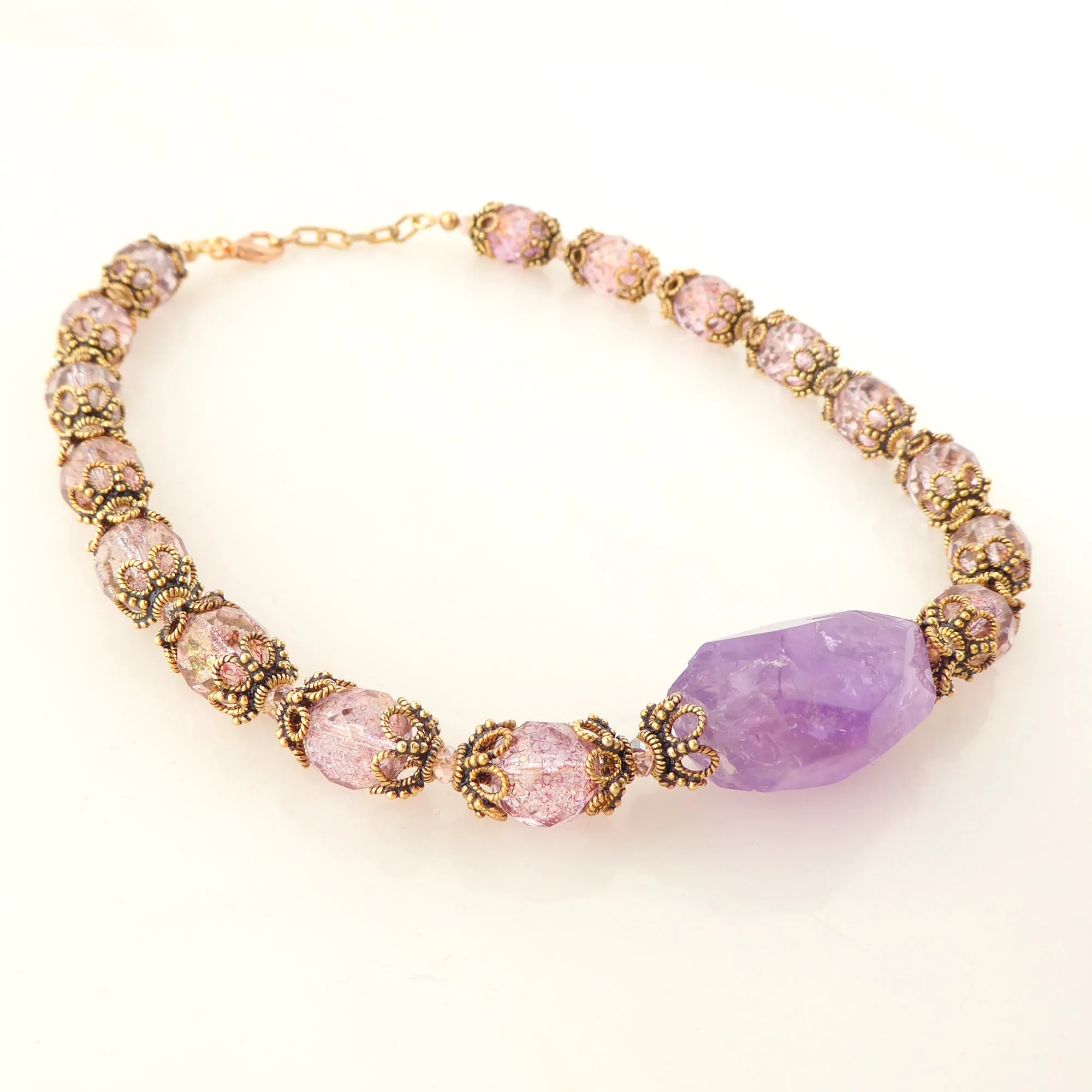 Amethyst rococo necklace
