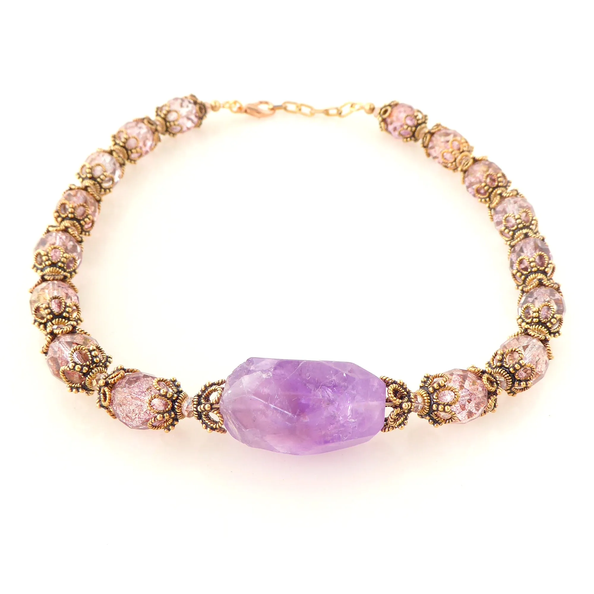 Amethyst rococo necklace