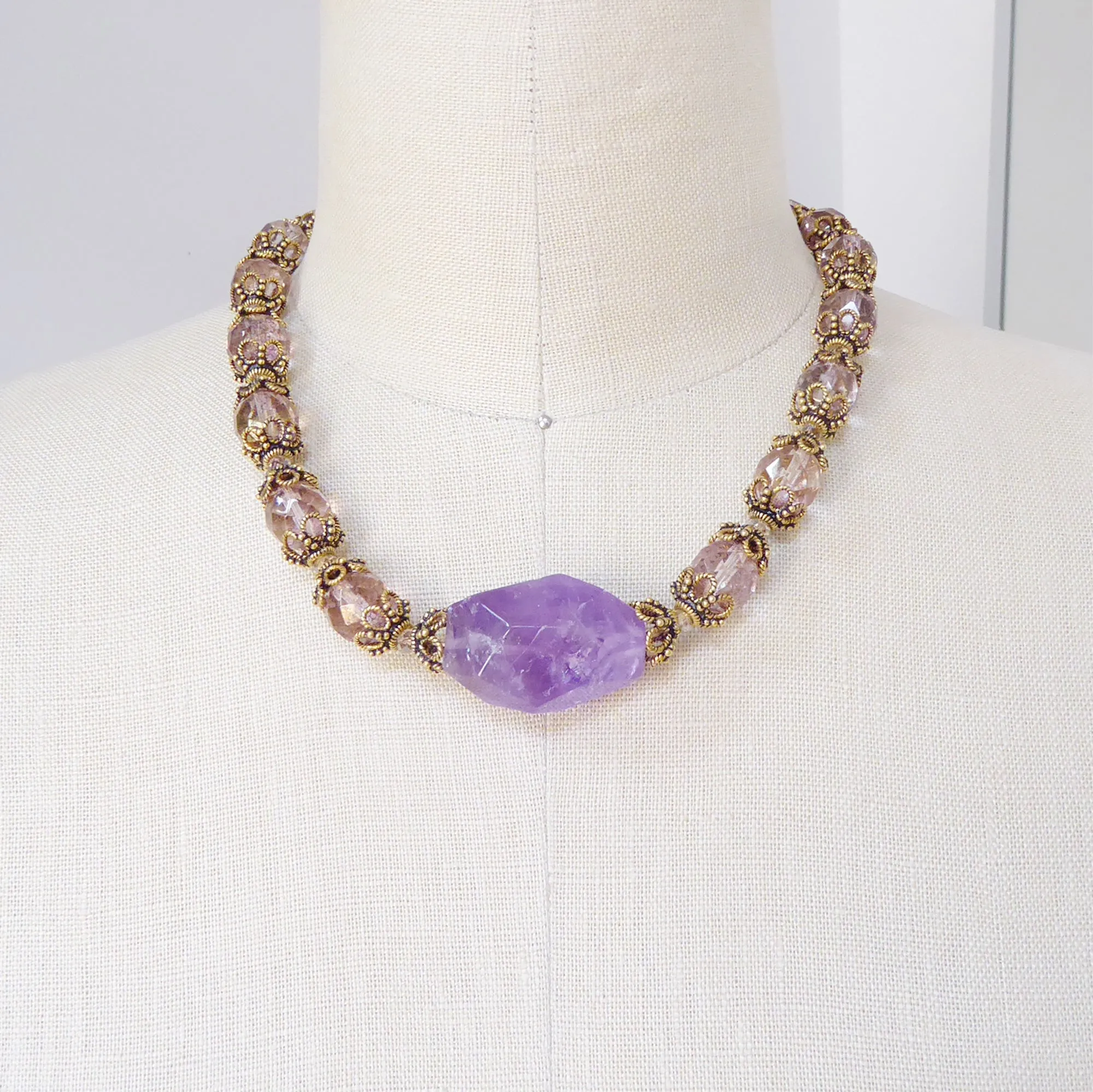 Amethyst rococo necklace