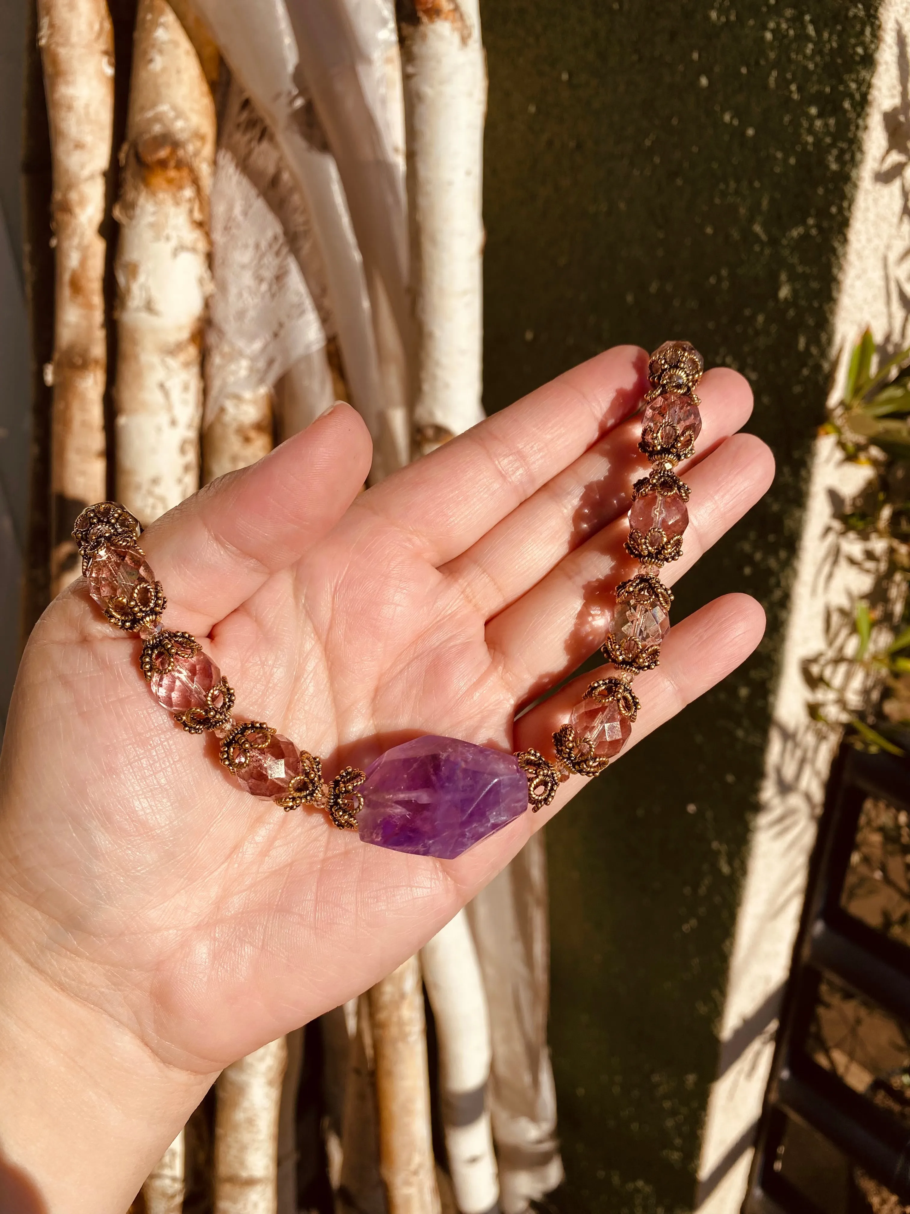 Amethyst rococo necklace