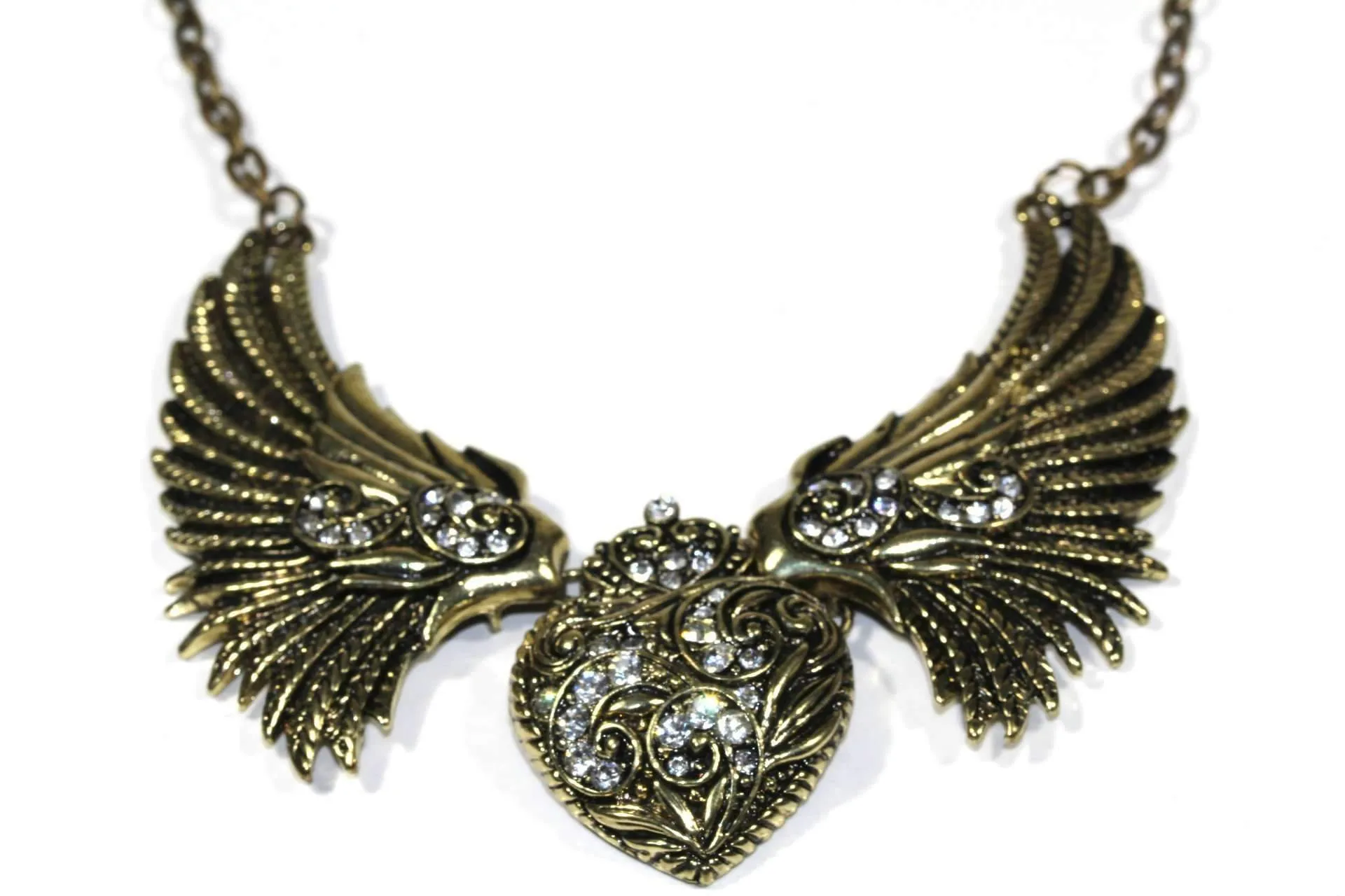 Angel Wings Heart Necklace
