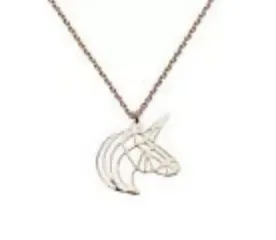 Animal Geometric Necklaces / Bulldog, Bunny, Mouse, Unicorn / Filigree Collection
