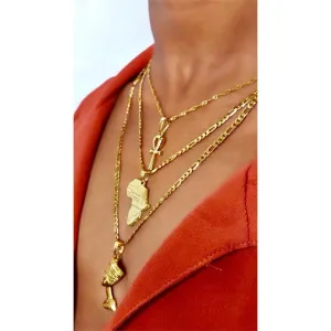 ankh necklace africa necklace and nefertiti necklace 3 piece set