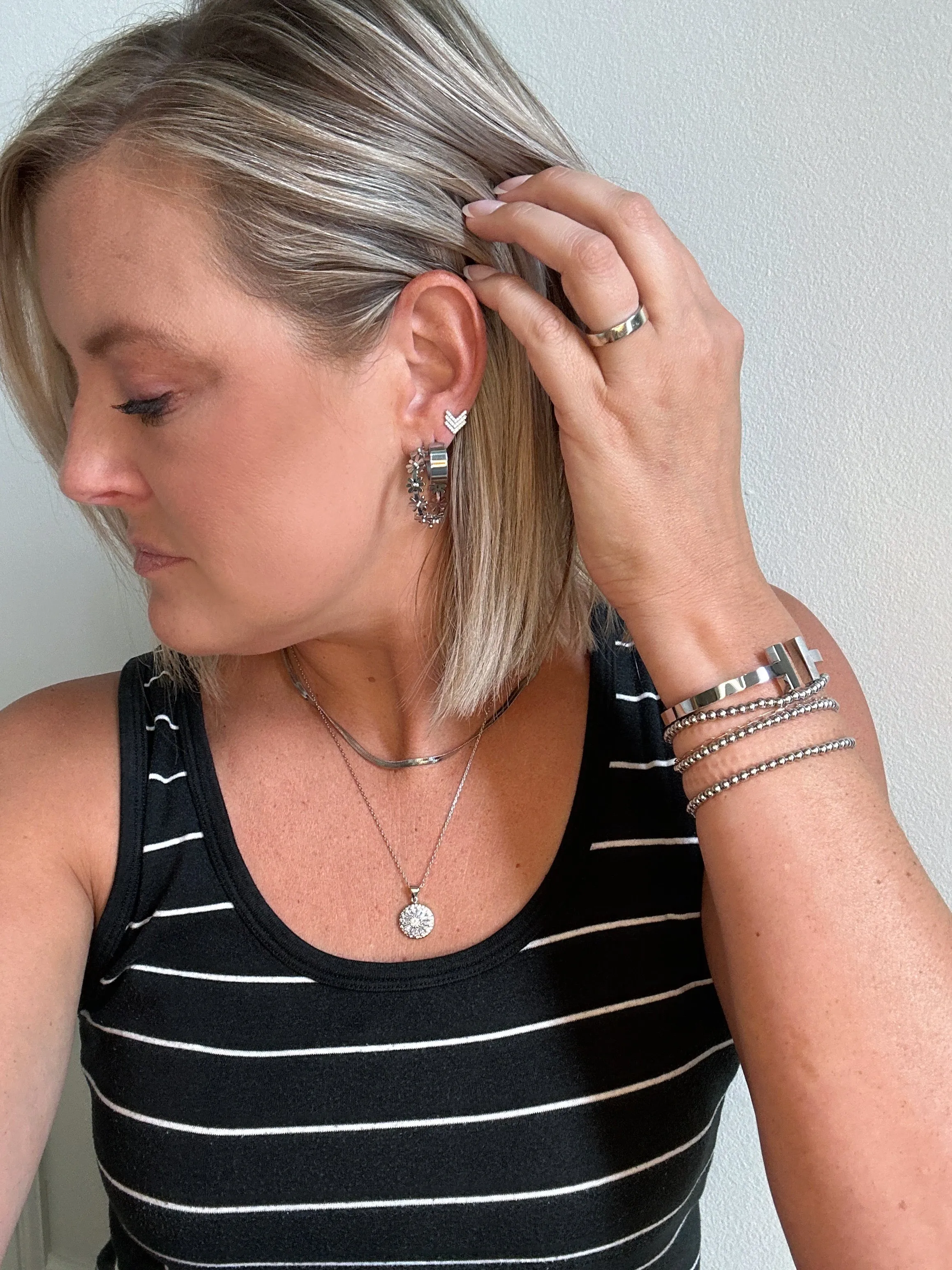 Antique Silver Crystal Necklace
