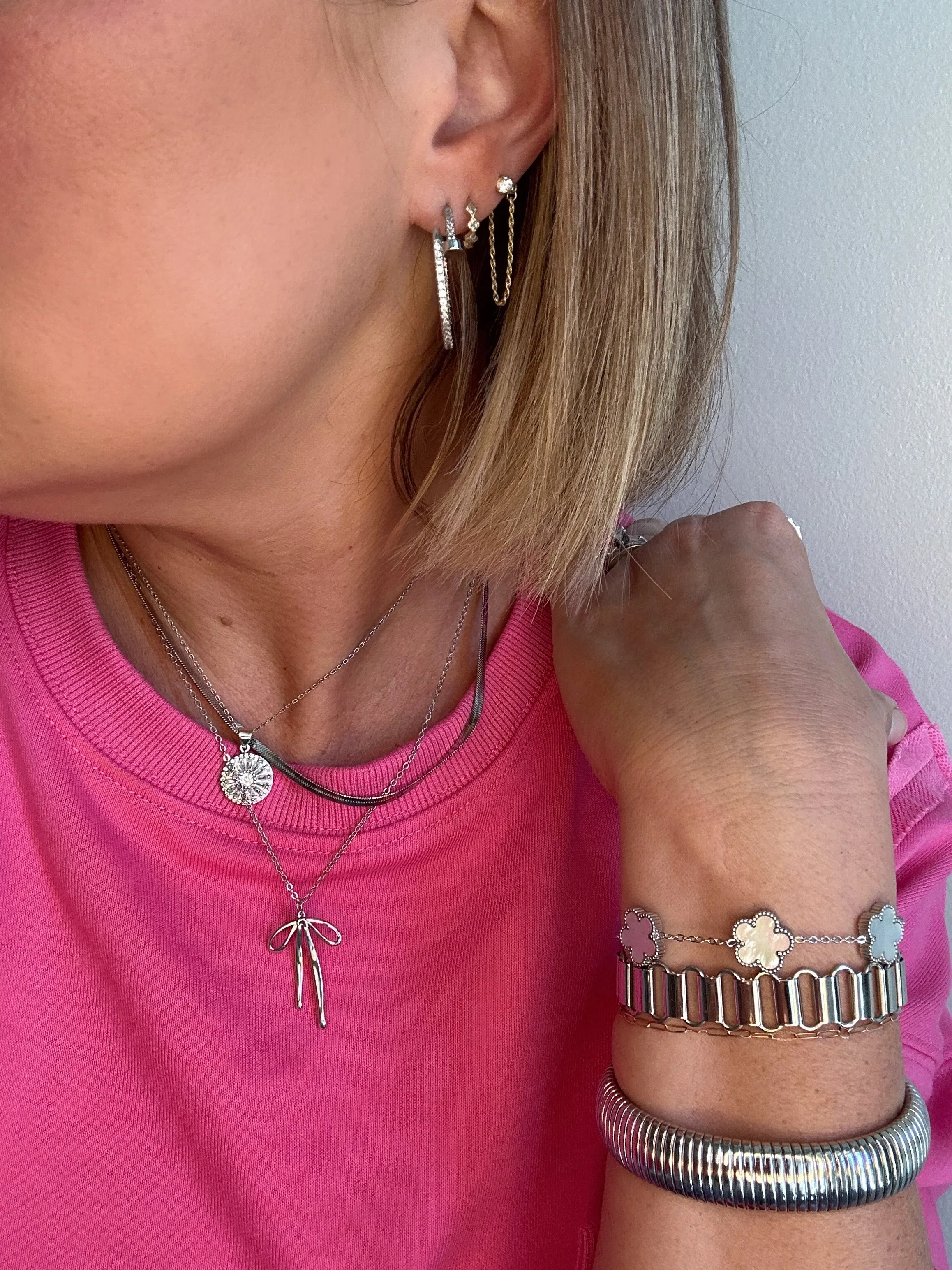 Antique Silver Crystal Necklace