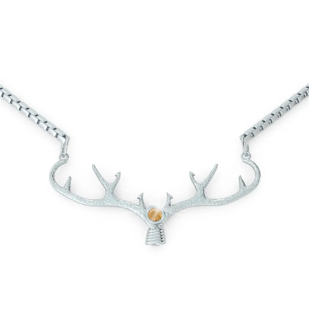 Antler - Birthstone Necklace (.925 silver)