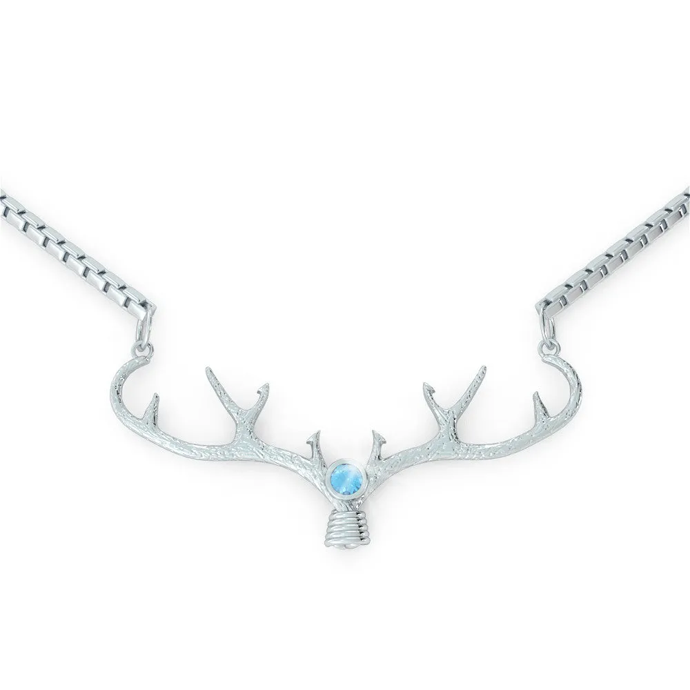 Antler - Birthstone Necklace (.925 silver)