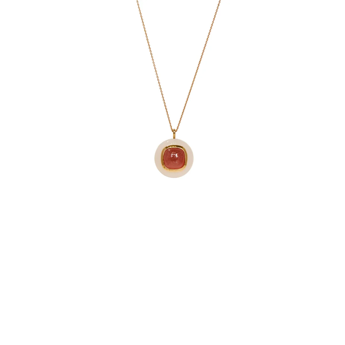 Antonini 18k Rose Gold and Pearl Agate and Rhodochrosite Pendant - E172RABRDB1