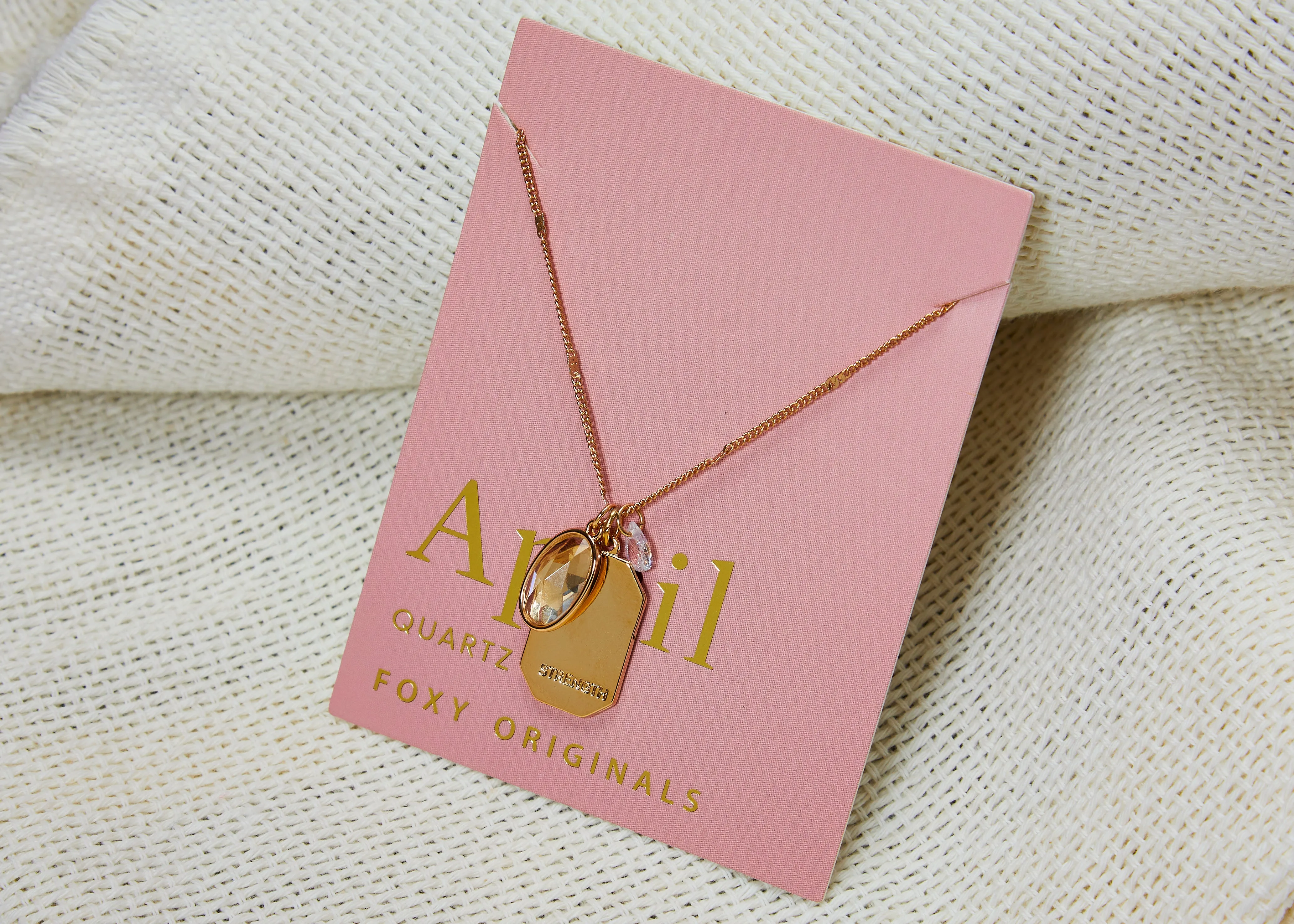 April Birthstone Necklace in Gold