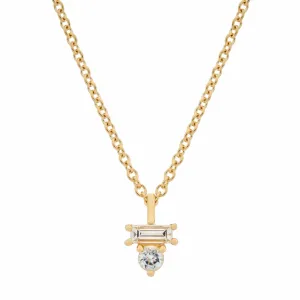 Aquamarine & Diamond Baguette Necklace