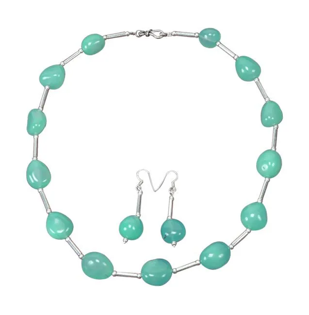 Aquamarine Happiness - Necklace Earrings Set