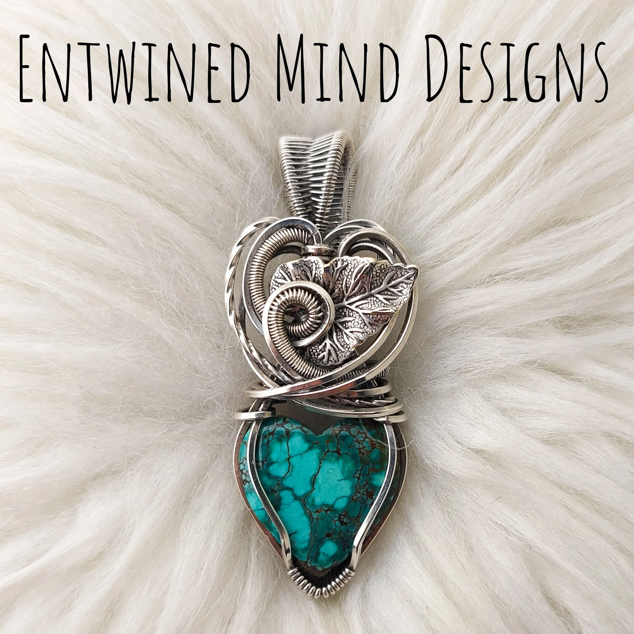 Artisan Cut Hubei Turquoise Heart Pendant In Sterling Silver