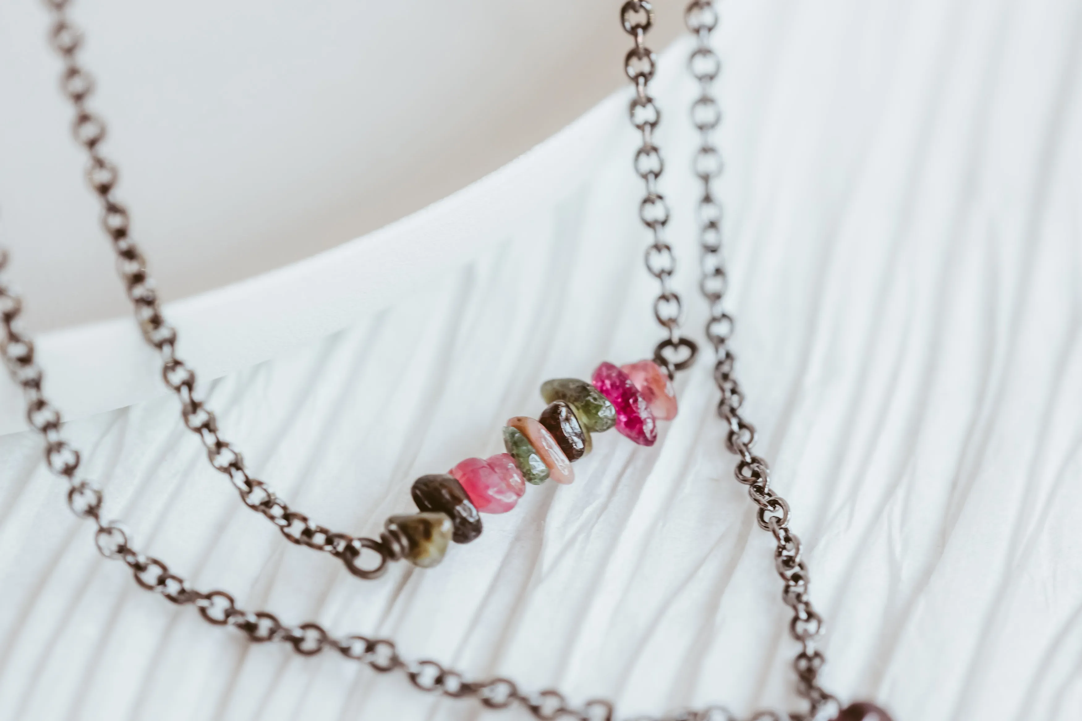 As Seen On Stitchers Gemstone TWO Necklace Set