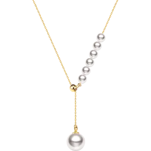 Asymmetrical Akoya Pearl 18K Gold Necklace