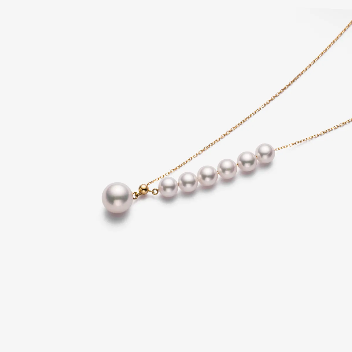 Asymmetrical Akoya Pearl 18K Gold Necklace