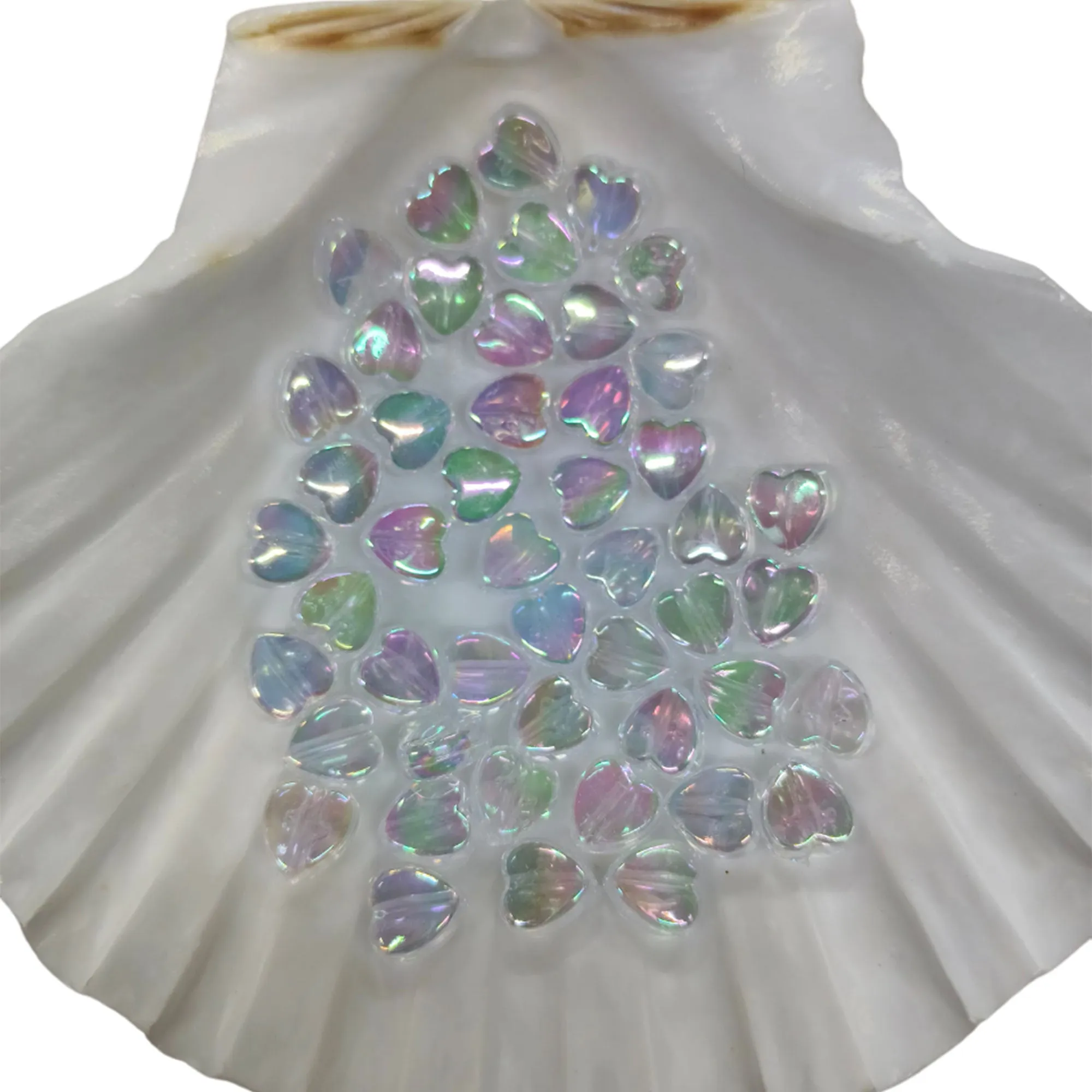 Beads - Holographic  Heart Shape