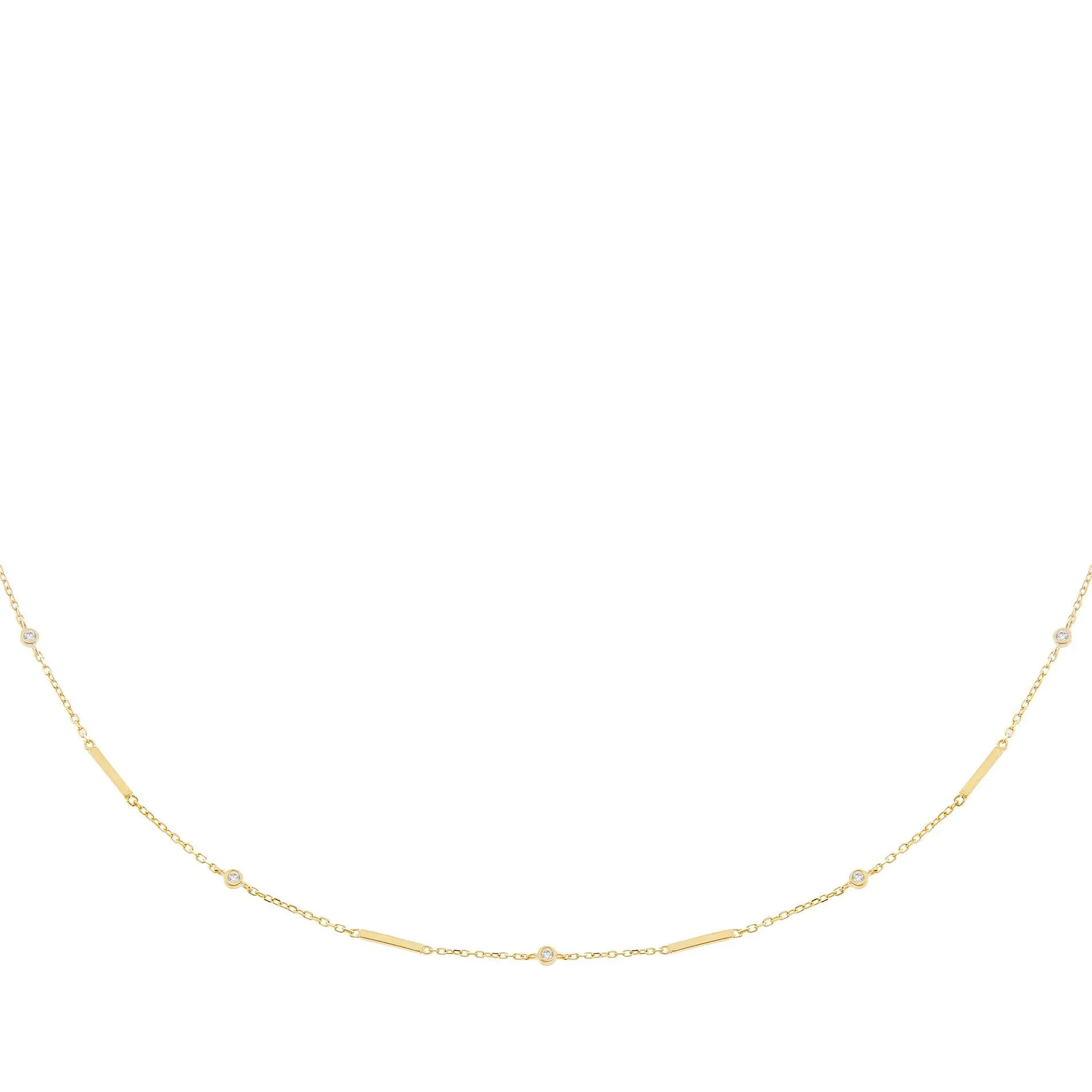 Bezel x Link Long Station Necklace