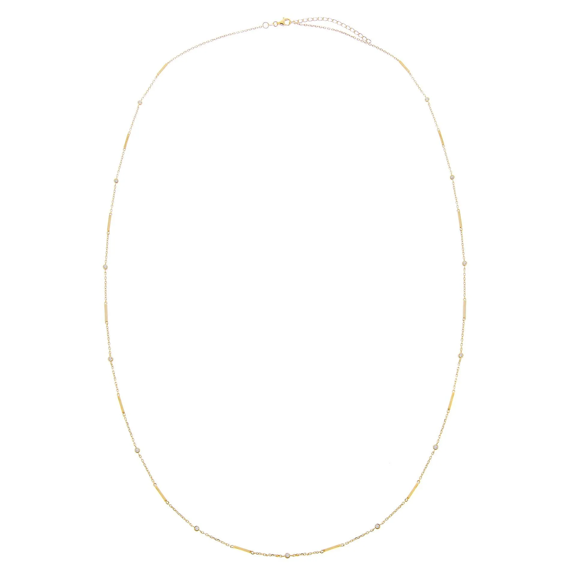 Bezel x Link Long Station Necklace
