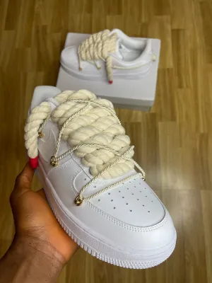 Biege rope double lace Airforce 1