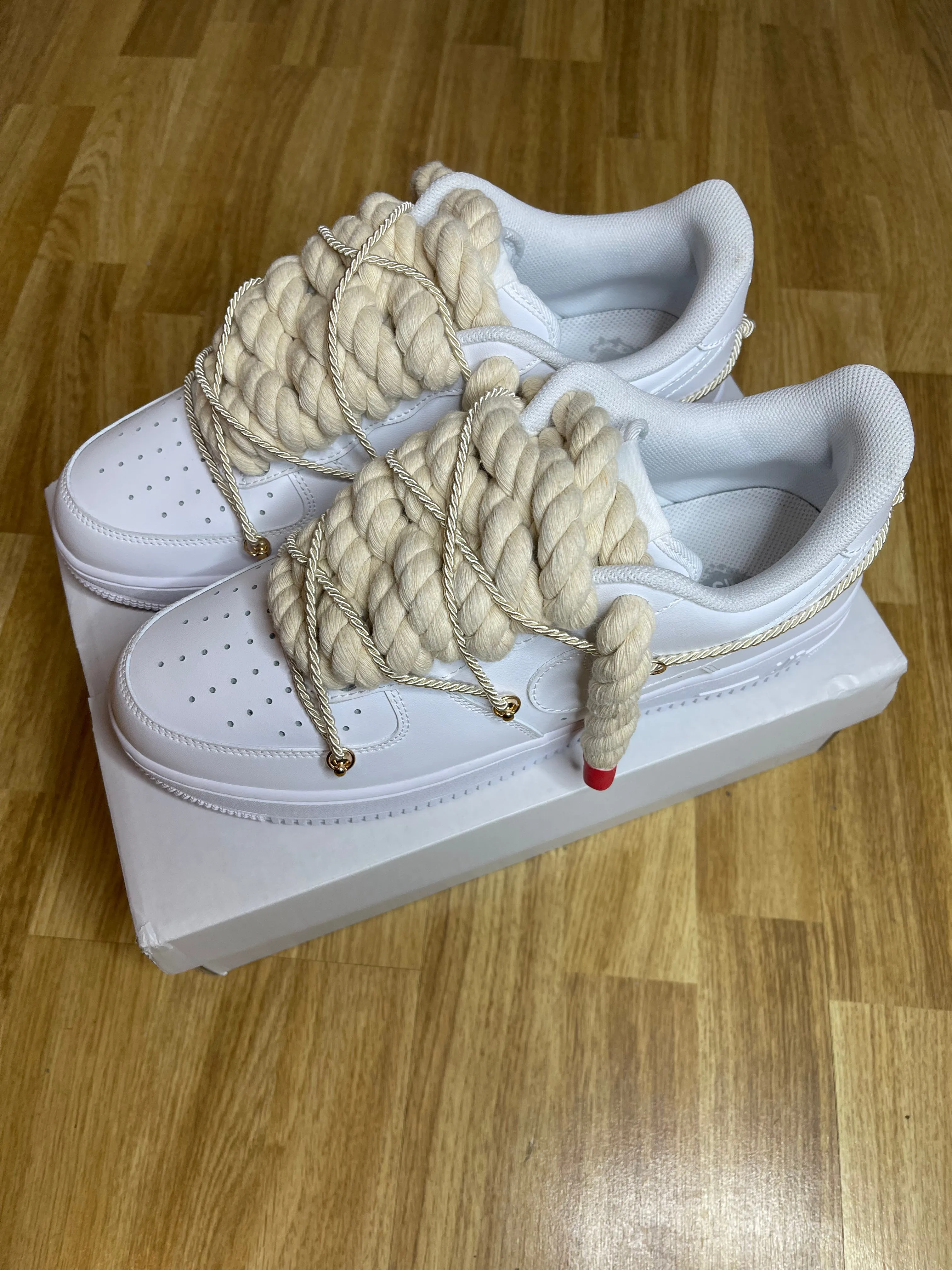 Biege rope double lace Airforce 1