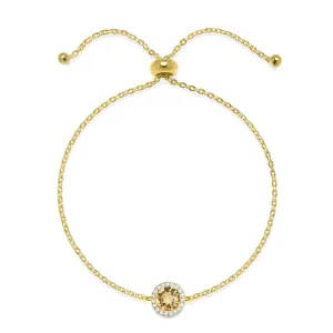 Birthstone & Diamond Bracelet- November Citrine