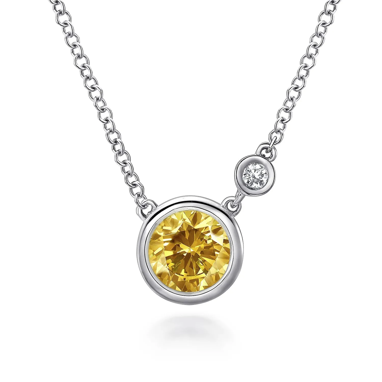 Birthstone & Diamond Necklace