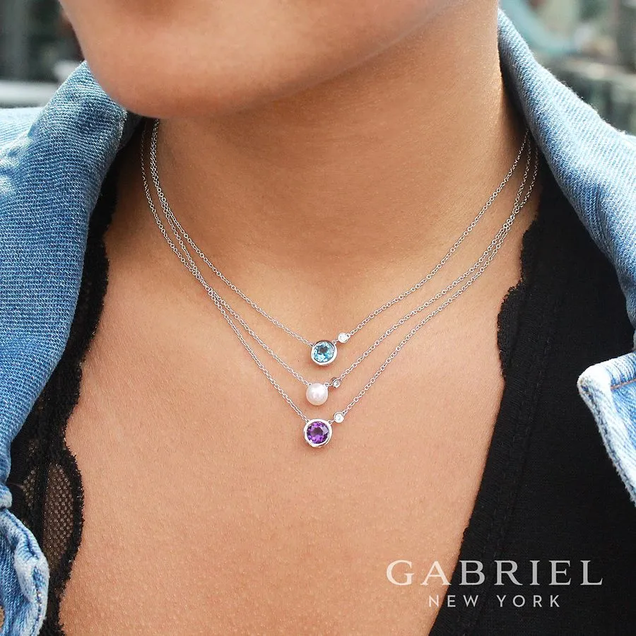 Birthstone & Diamond Necklace