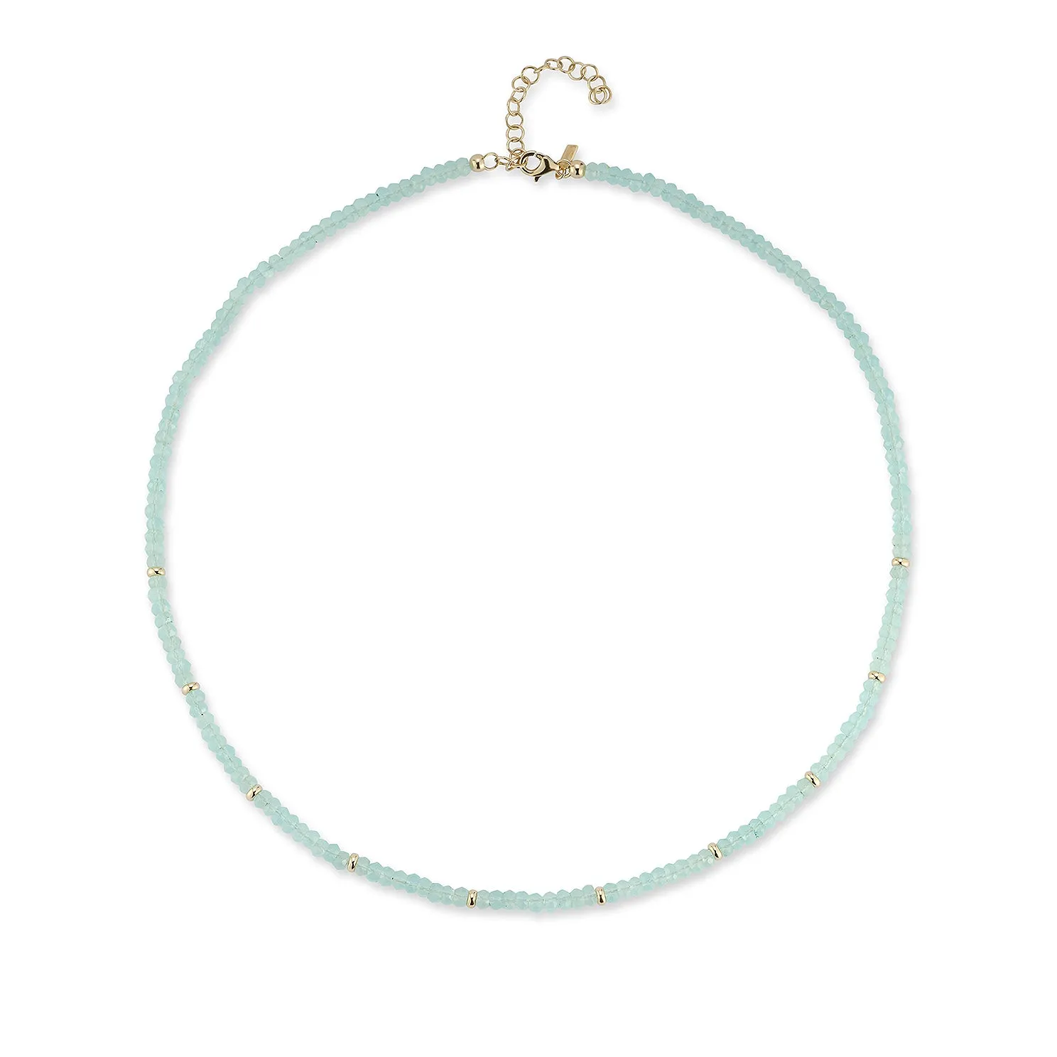 Birthstone Bead Necklace  In Chalcedony